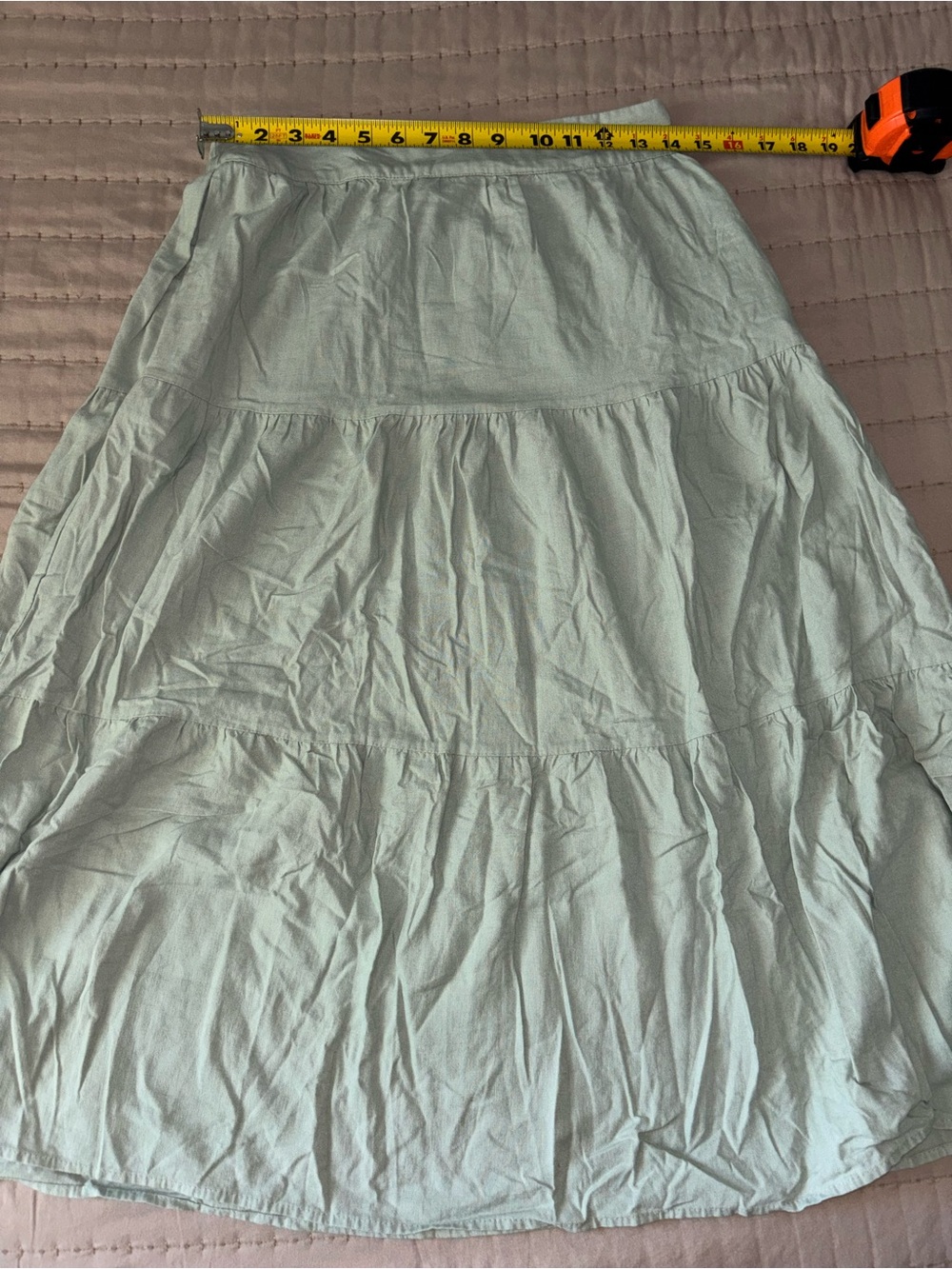 Matty M Light Mint Tiered Maxi Skirt